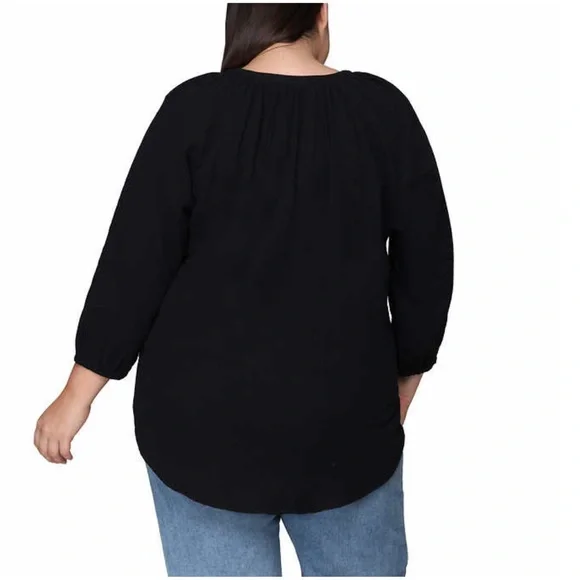 Nicole Miller Ladies Gauze Top - BLACK - Picture 6 of 6